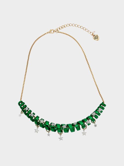 BETSEYS HOLIDAY COIL NECKLACE GREEN