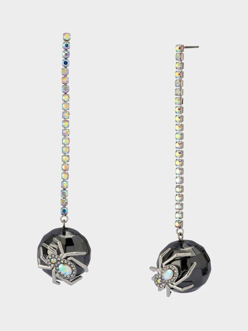 DISCO BALL SPIDER EARRINGS CRYSTAL