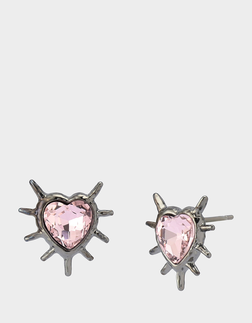 SPIKY HEART STUD EARRINGS PINK