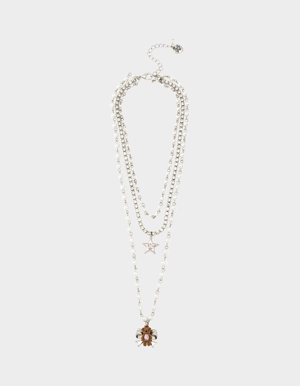 TEDDY BOW ILLUSION NECKLACE PINK