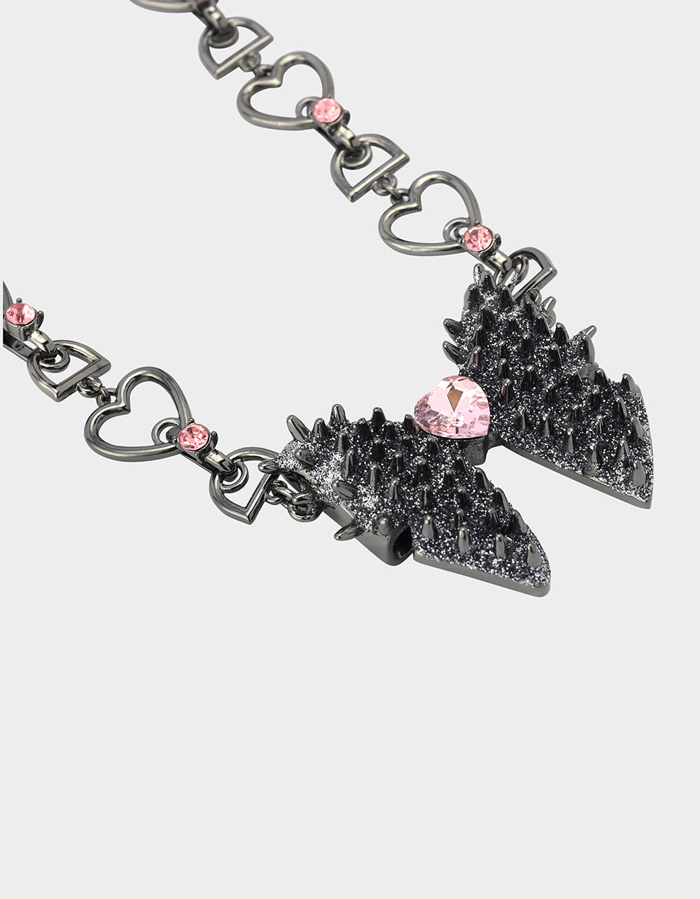 SPIKY BOW SHORT PENDANT PINK - Image 3