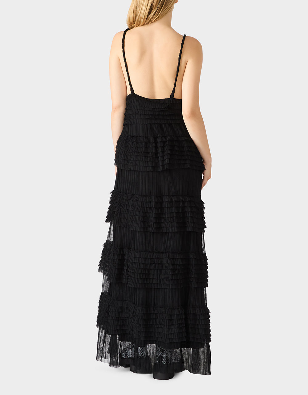 TIERED TULLE GOWN BLACK - Image 4