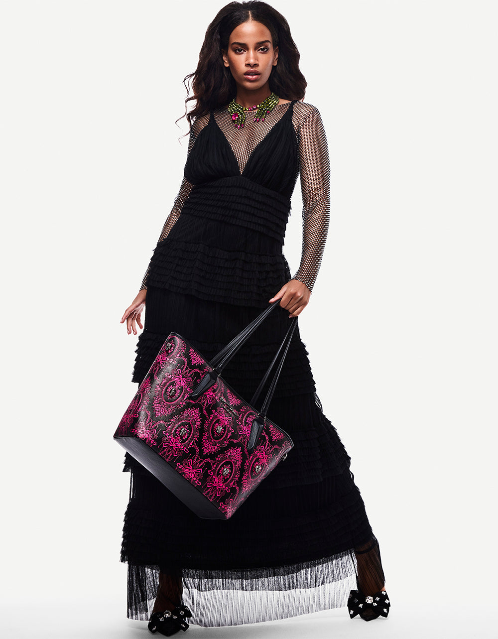 TIERED TULLE GOWN BLACK - Image 10