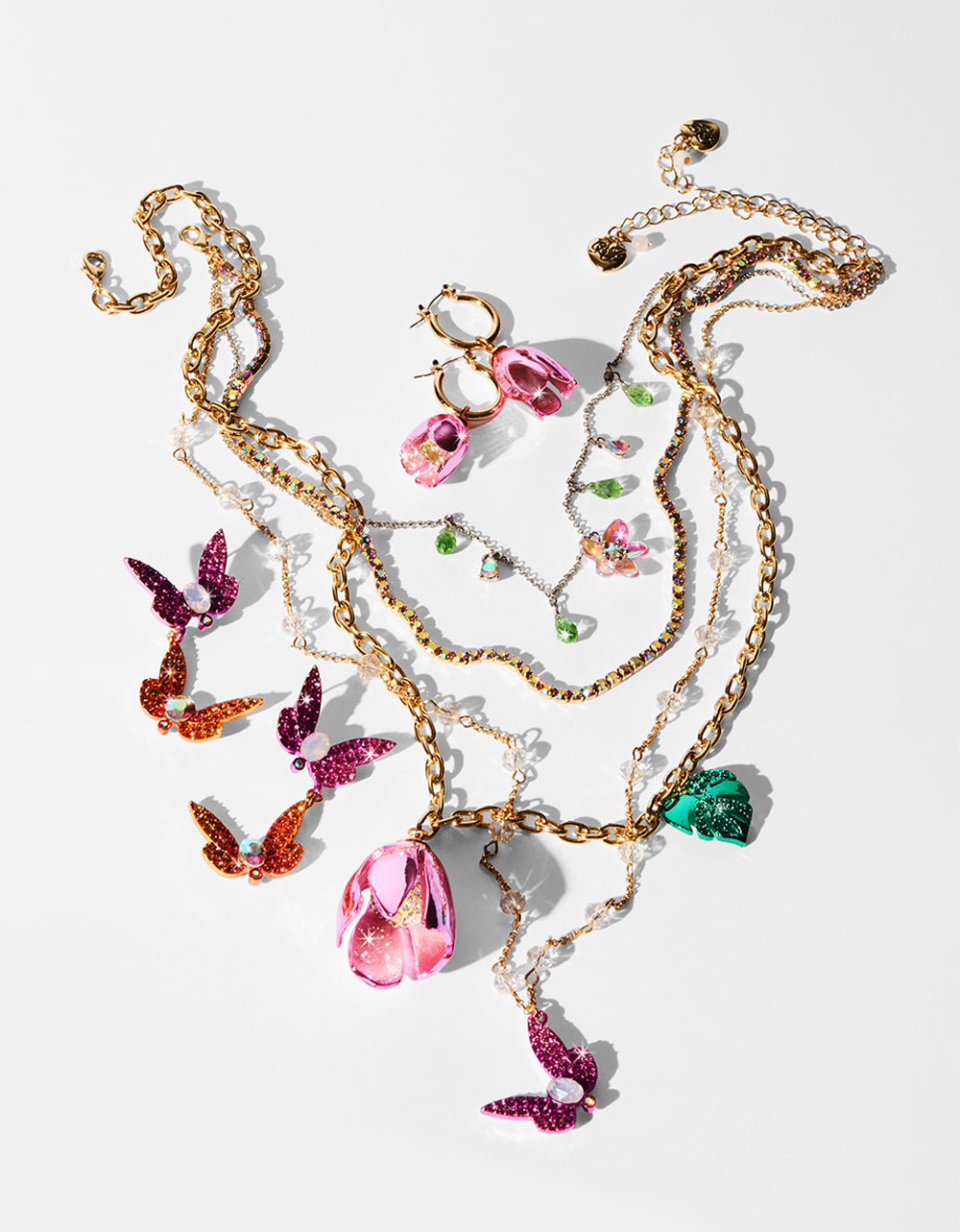 GARDEN GLAM DRAGONFLY DOUBLE DROP EARRINGS MULTI - Image 4