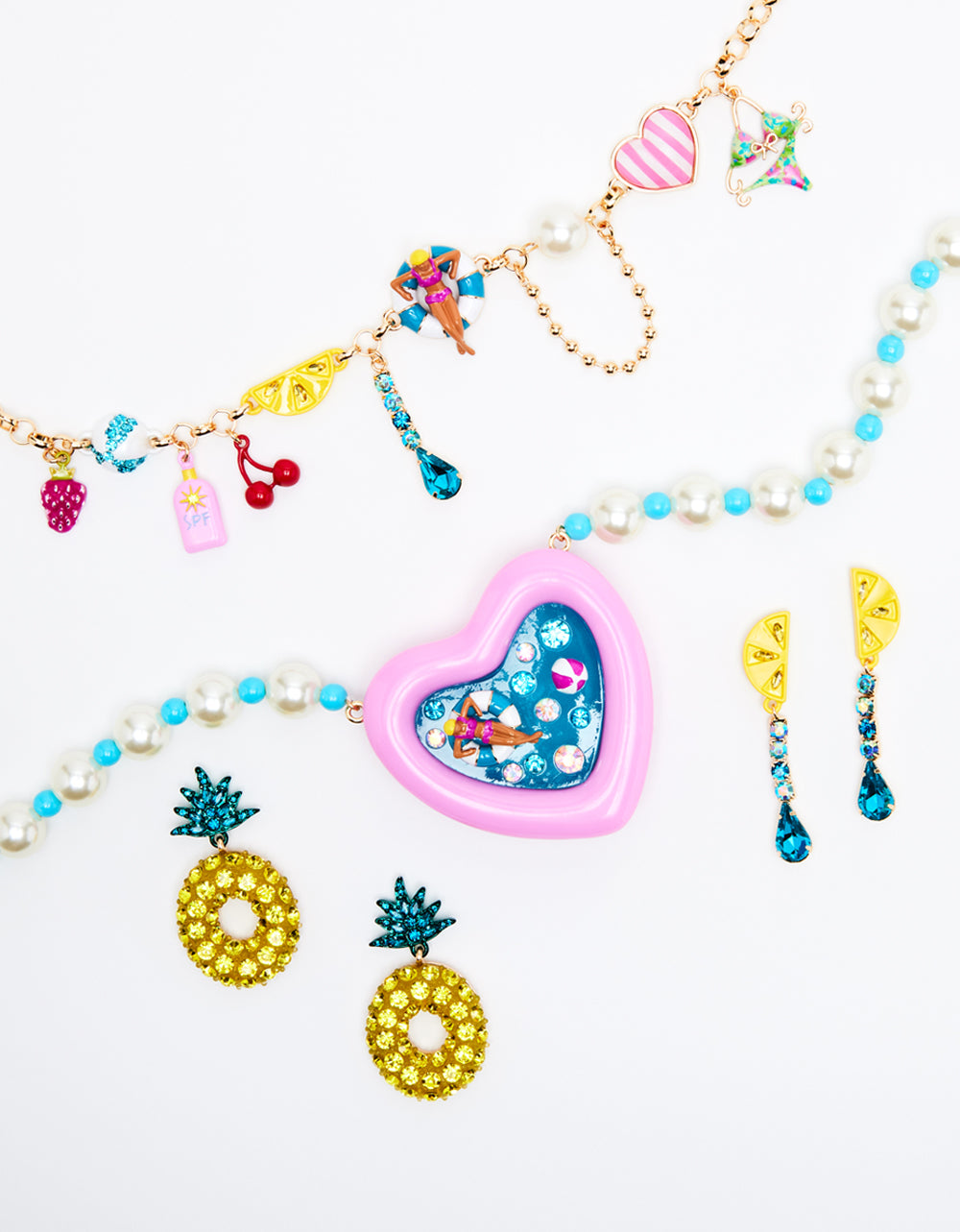 BETSEYS POOL PARTY CHARM FRONTAL NECKLACE MULTI - Image 5