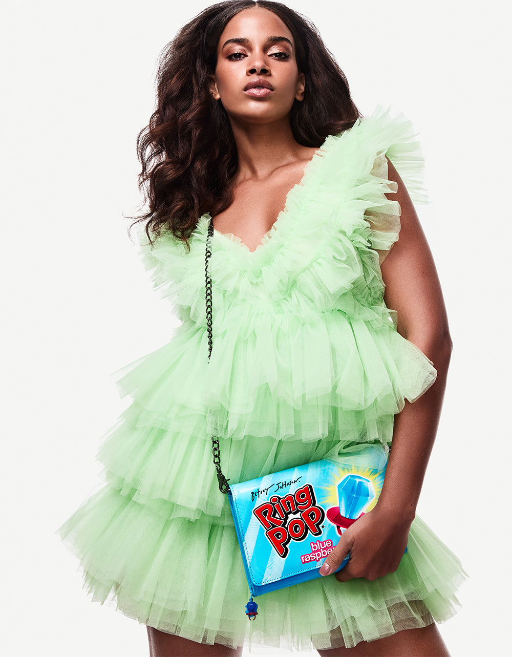 RING POP® PATENT WALLET ON CHAIN BLUE - Image 2