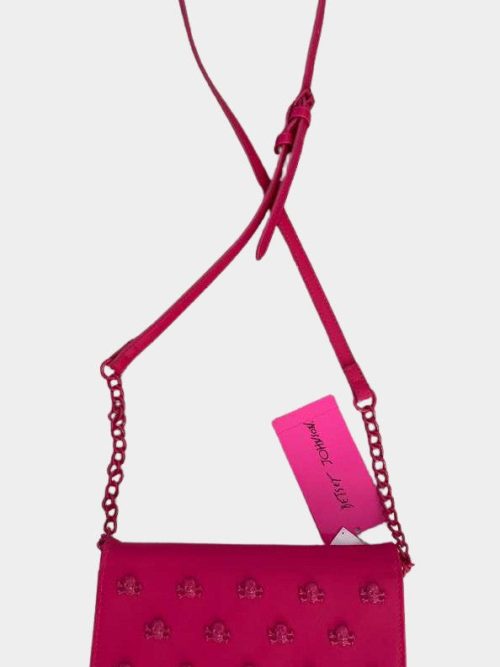 Betsey Johnson Xosybil Crossbody Skull Stud Bag Pink | RE:LUV